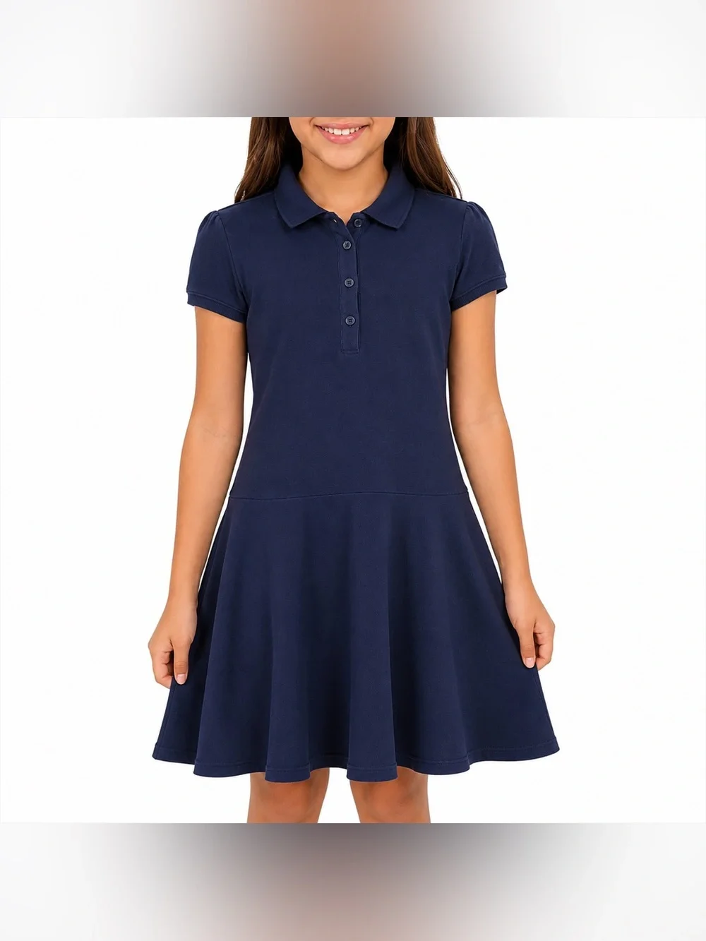 Children’s Place Girls Navy Uniform Polo Skater Dress L 10/12 Cotton Lot of 2
